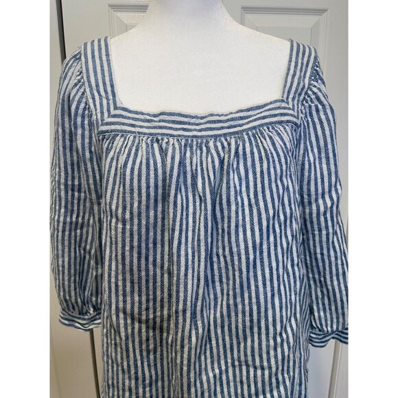 Universal‎ Thread Womens Striped Peasant Blouse Size M Prairie Cottage Oversized - Picture 3 of 10